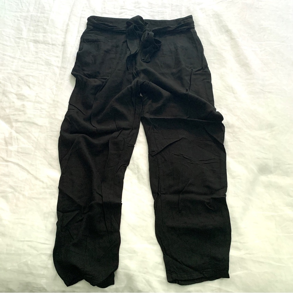 Leith High Waisted Cropped Black Pants